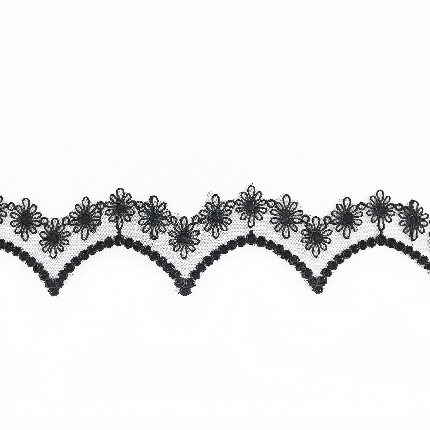 Border Lace Embroidered Trim Tulle, 40 mm (9 m/roll) Code: 14101