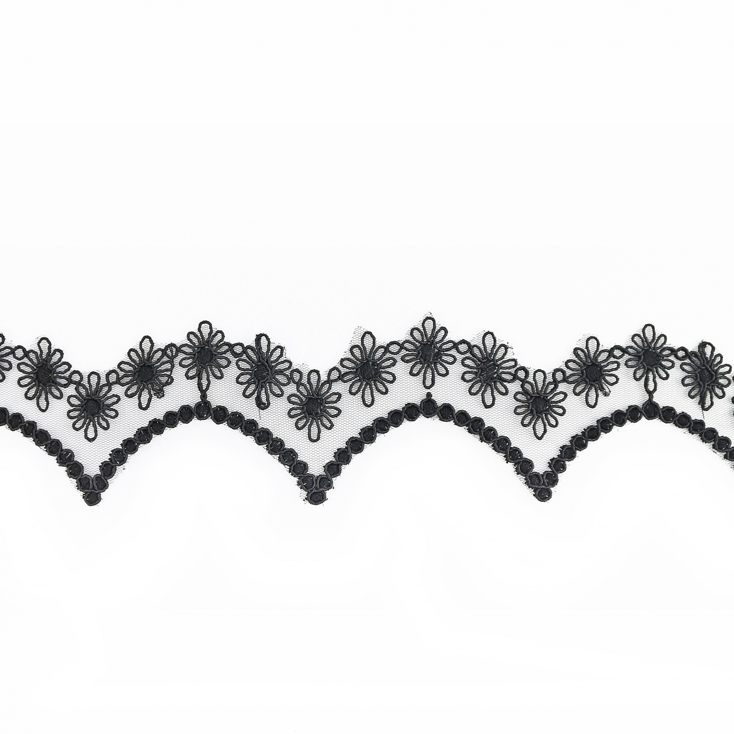 Border Lace Embroidered Trim Tulle, 40 mm (1 m/roll) Code: 14101