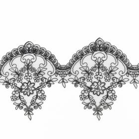 Decorations - Border Lace Embroidered Trim Tulle, 185 mm (9 m/roll) Code: 13492