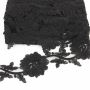 Banda Dantela Brodata, 75 mm, Negru (1 metru/rola) Cod: 11246 - 2