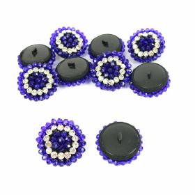 Buttons - Shank Buttons with Rhinestones and Beads, 4 cm (10 pcs/pack) Code: BT0825