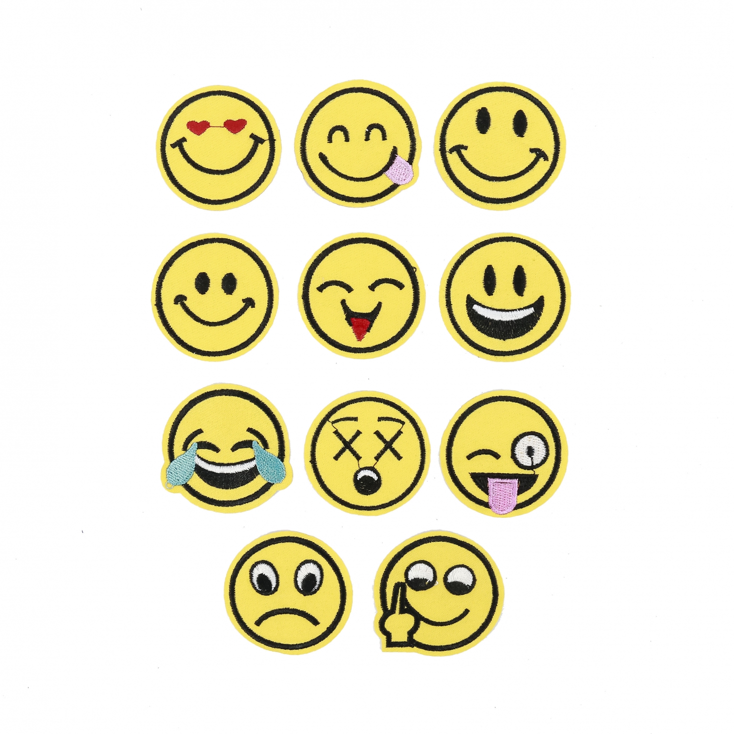 Iron-On Patch, Emoticons, 5 cm (12 pcs/pack) Code: CX0478