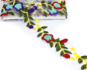 Pasmanterie, latime 80 mm (10 yards/rola)Cod:LA0031 - Pasmanterie Brodata pe Tul, latime 5 cm (9.14 m/rola)Cod: HL3388