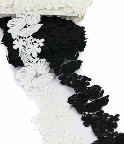 Lace, width 2.3 cm (18.75 meters / roll) Cod: C16041 - Border Lace Embroidered, 7 cm (18.50 m/roll) Code: DC3056