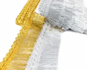 Textile Fringes - Metalic Thread Fringes, width 4.5 cm (13.72 m/pack) Code: 6152-0200