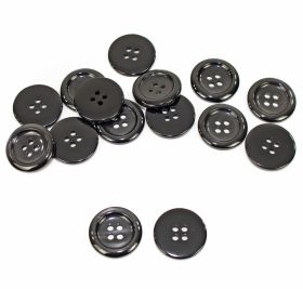 2 Holes Buttons 0315-2176/36 (100 pcs/bag) - Four-Holes Buttons, size 24L, Black (500 pcs/pack) Code: 0310-3006