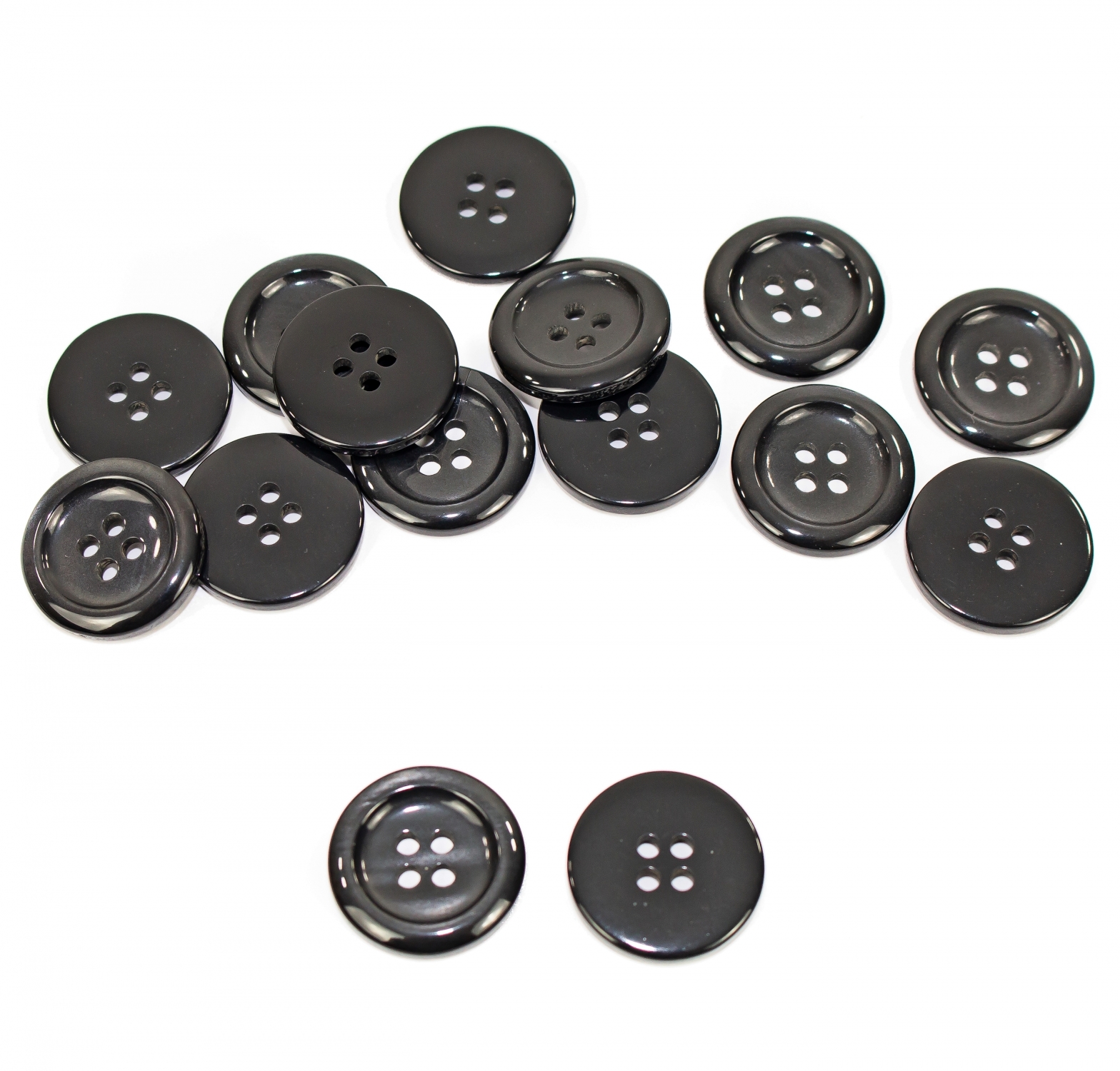 Four-Holes Buttons, size 24L, Black (500 pcs/pack) Code: 0310-3006