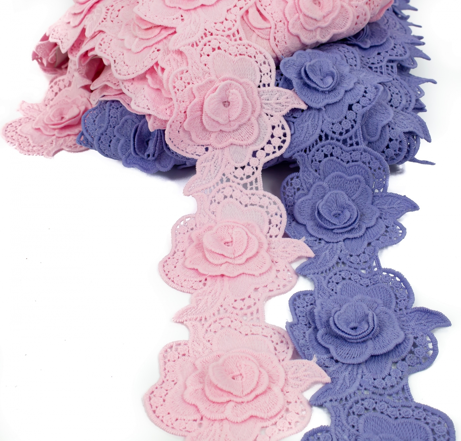 Border Lace Embroidered 3D, 9.3 cm (12.55 m/roll) Code: A012-0038
