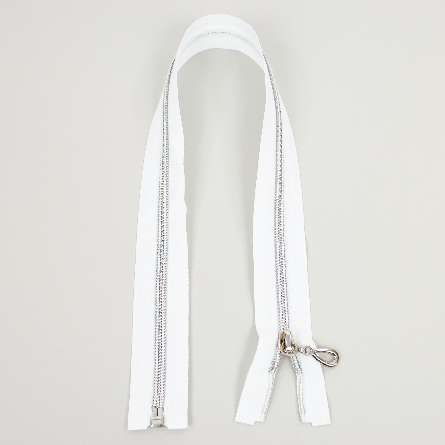 80 cm Nylon Zipper,Vacuum Plated-teeth, White (50 pcs/pack), - 2