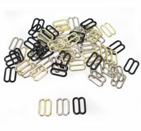 Bra Clasps, Sliders and Hooks - Metal Bra Slides, interior size 12 mm (100 pcs/pack)Code: MA12