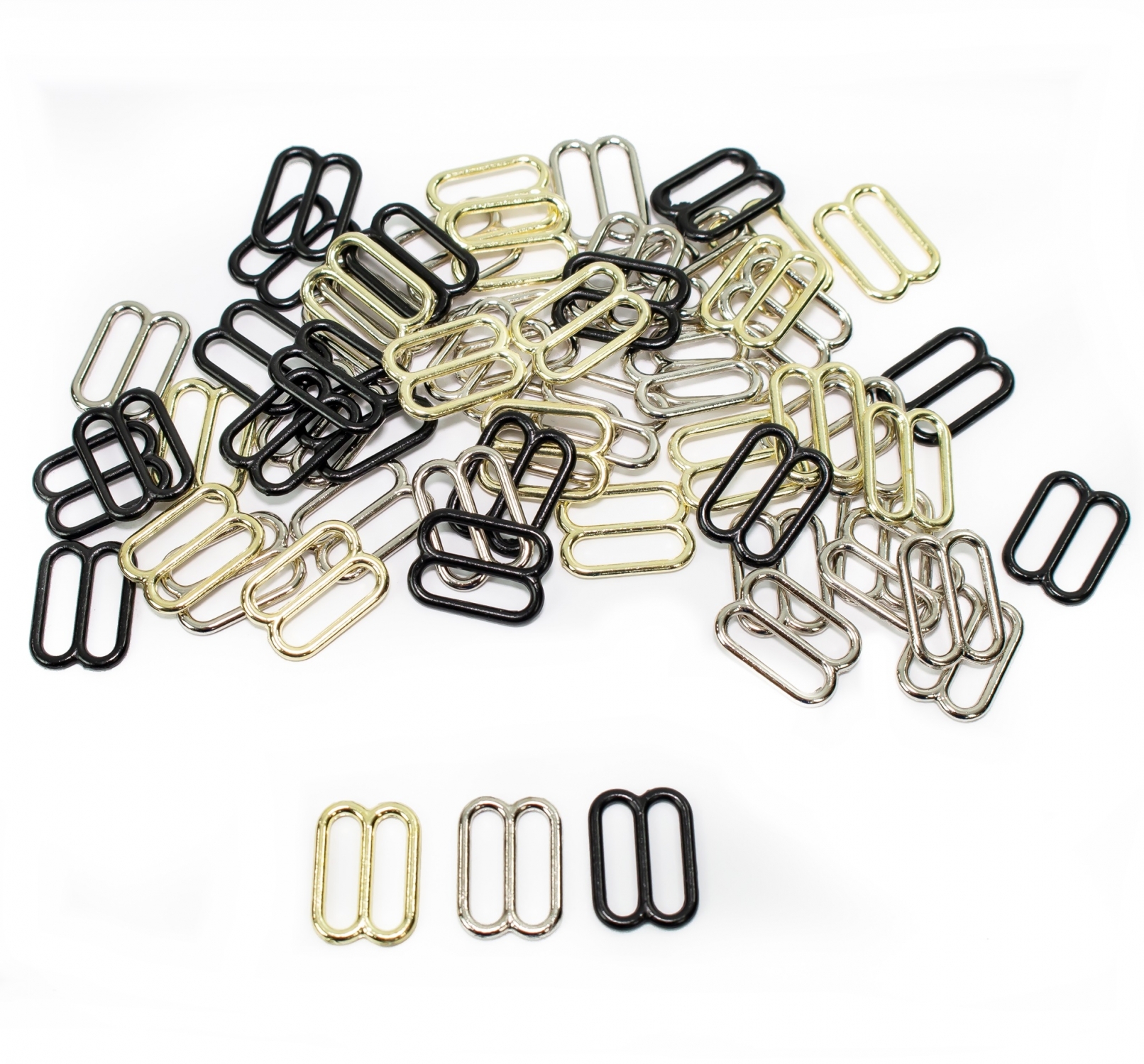 Metal Bra Slides, interior size 12 mm (100 pcs/pack)Code: MA12