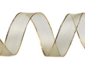Banda Decorativa Poliester Radu 40 mm ( 100 metri/rola ) Panglica cu Lurex si Intaritura de Sarma pe Margini, 25 mm (18 metri/rola) Cod: 430295