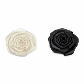 Aplicatie Brodata, lungime 29 cm (6 buc/pachet) Cod: 11644 Trandafiri din Satin, diametru 5.5 cm (10 bucati/pachet)Cod: 390515