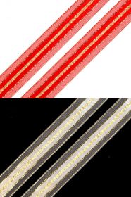Decoratiuni Craciun Panglica din Organza cu Lurex, latime 15 mm (30 m/rola) Cod: 420660