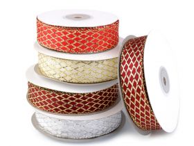 Decoratiuni Craciun Panglica Decorativa cu Lurex, latime 25 mm (18 m/rola) Cod: 430315