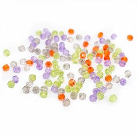 Silver Rhinestone Trimming (9 meters/roll) - Multicoloured Beads, diameter 4 mm (500 gr/bag)Code: R15053