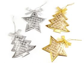 Craciun Decoratiuni Metalice de Craciun, Brad, Stea (1 bucata/model) Cod: 750541
