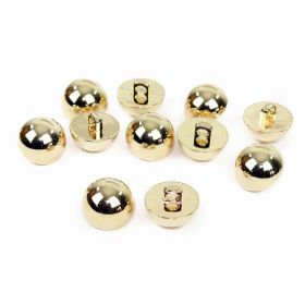 Metalized Plastic Buttons JU882, Size 34, Gold (100 pcs/pack) - Plastic Metallized Shank Buttons (144 pcs/pack) Code: B3100