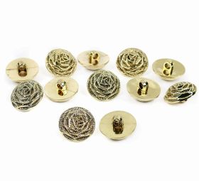 Metalized Plastic Buttons JU882, Size 34, Gold (100 pcs/pack) - Plastic Metallized Shank Buttons, size 40 (144 pcs/pack) Code: B6307