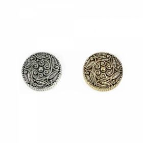 4 Holes Buttons S507, Size 44L (100 pcs/pack) - Plastic Metallized Shank Buttons, size 24 (144 pcs/pack) Code: B6383