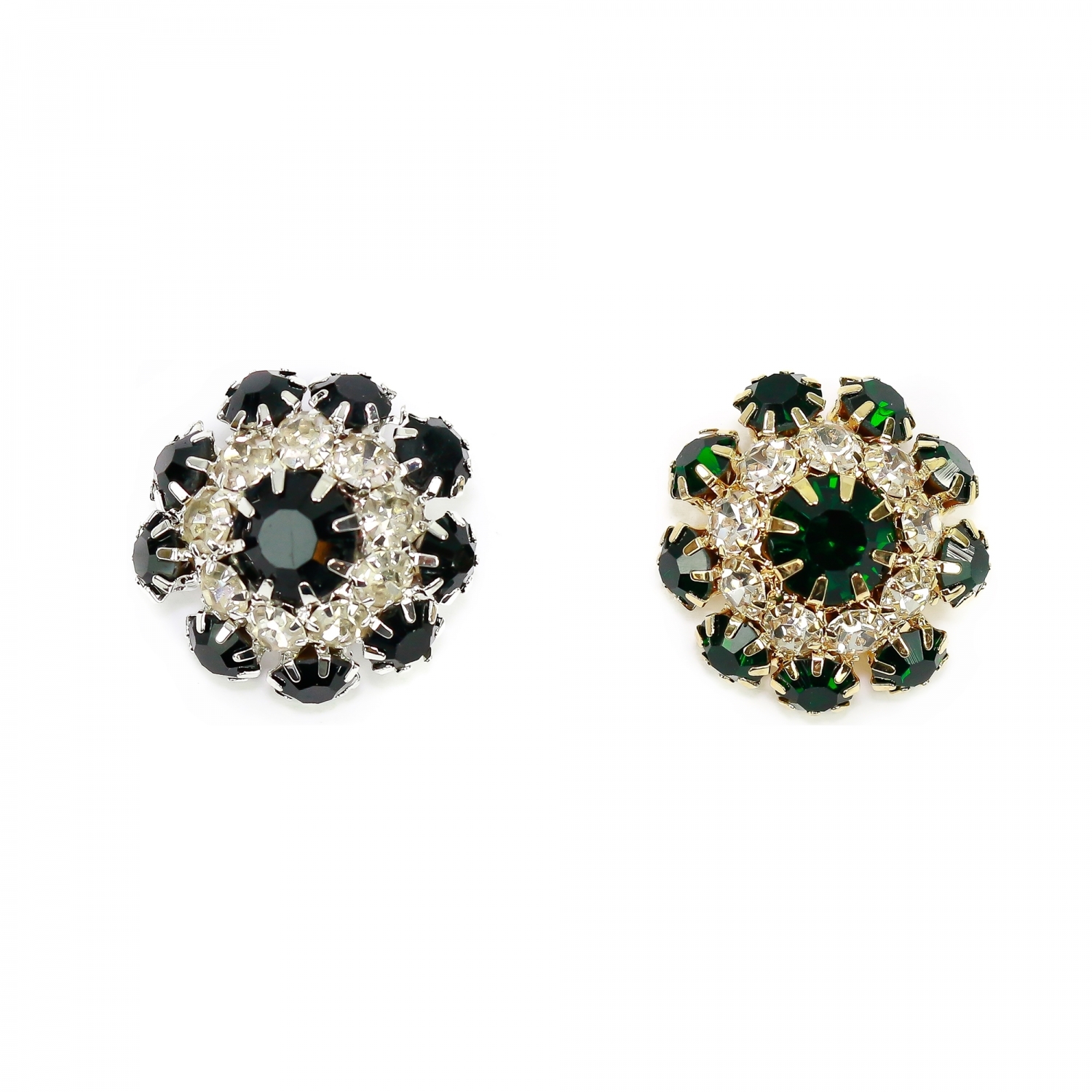 Shank Buttons with Rhinestones and Beads, 2cm (10 pcs/pack) Code: BT0848