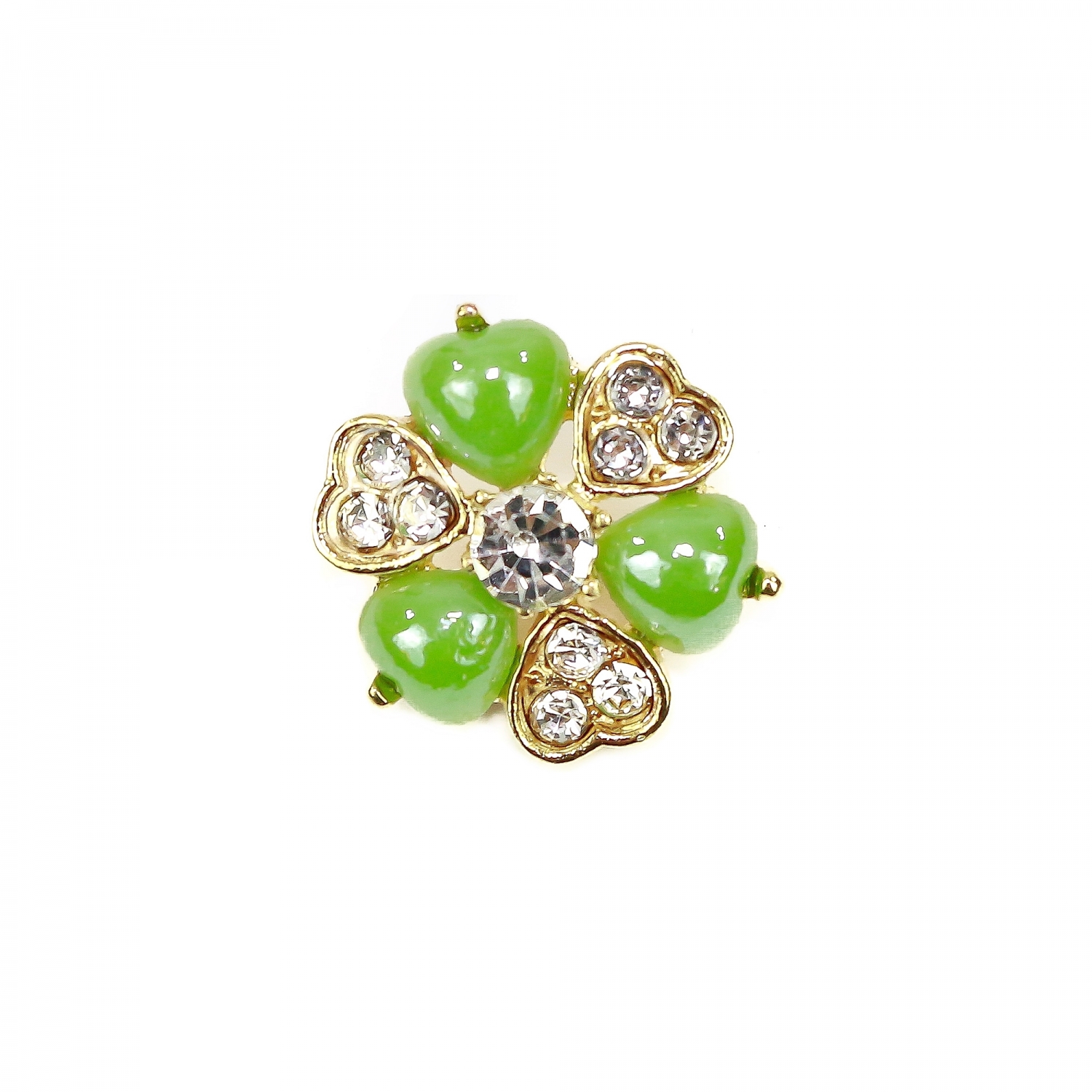 Shank Buttons with Rhinestones and Beads, 1.5cm (10 pcs/pack) Code: BT0900