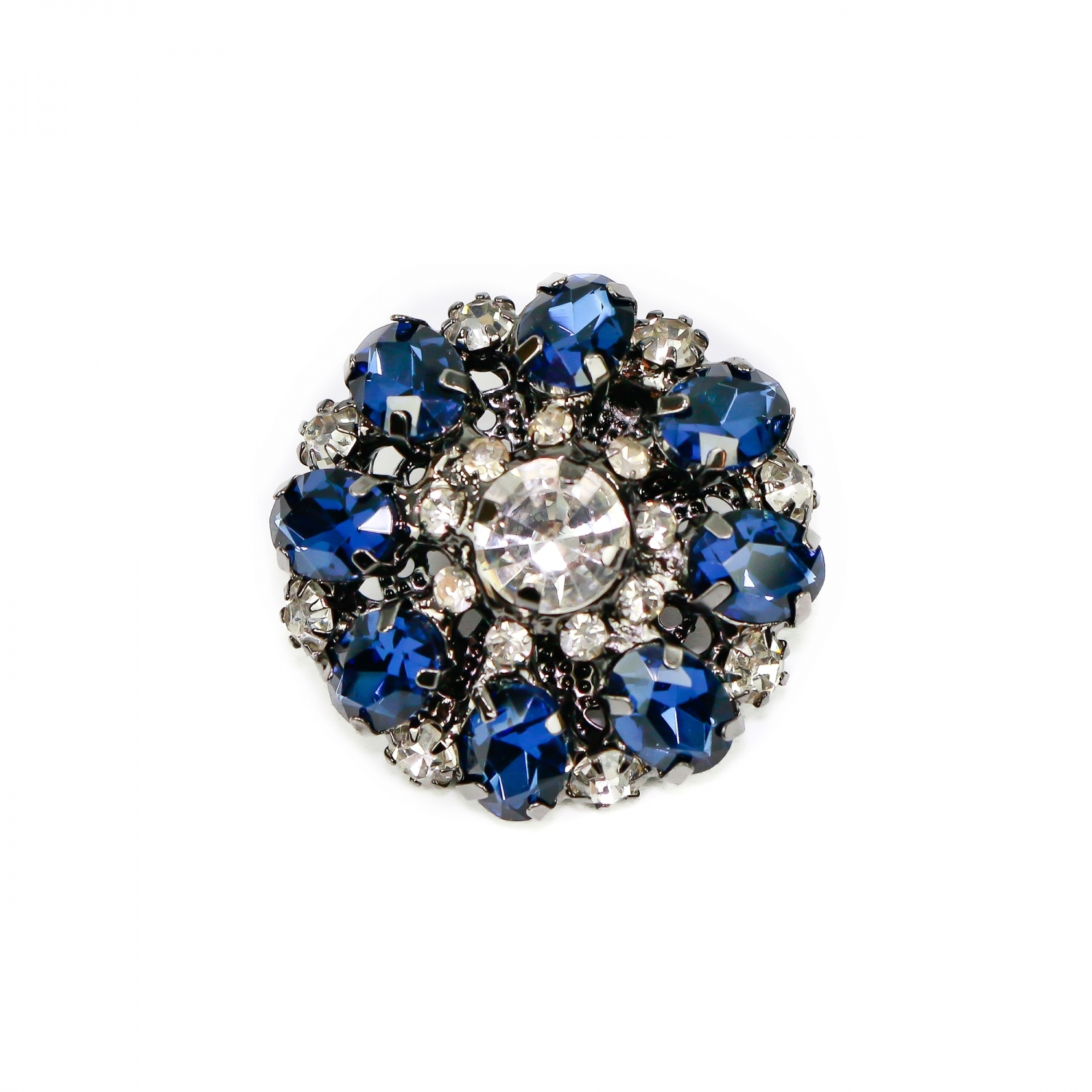 Shank Buttons with Rhinestones and Beads, 3 cm (10 pcs/pack) Code: BT0843