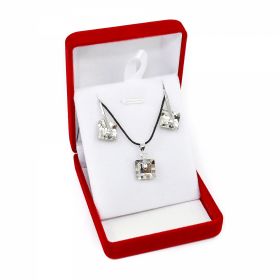 Set #21 cu Cristale Swarovski Set Cutie, Cercei si Pandant cu Cristale Swarovski (3 buc/set) Cod: Set 6