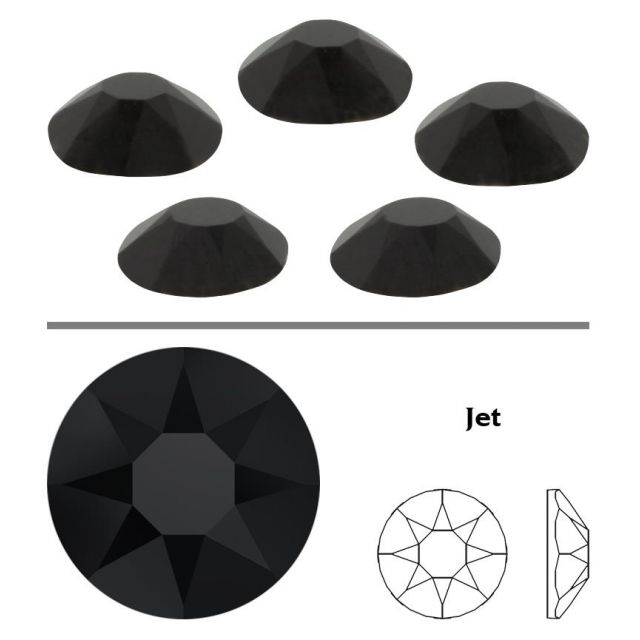 Cristale de Lipit 2078, Marimea: SS34, Culoare: Jet (144 buc/pachet) 