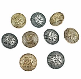 Metalized Buttons - Plastic Metallized Shank Buttons, size 40 (100 pcs/pack) Code: S701