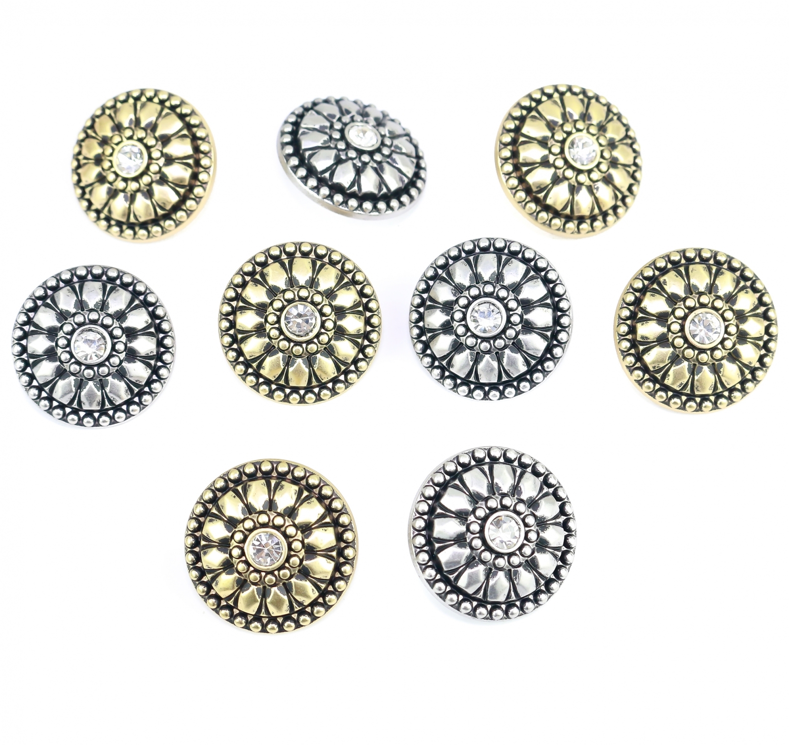 Plastic Metallized Shank Buttons, size 40 (100 pcs/pack) Code: S777
