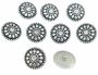 Plastic Metallized Shank Buttons, size 40 (100 pcs/pack) Code: S777 - 2