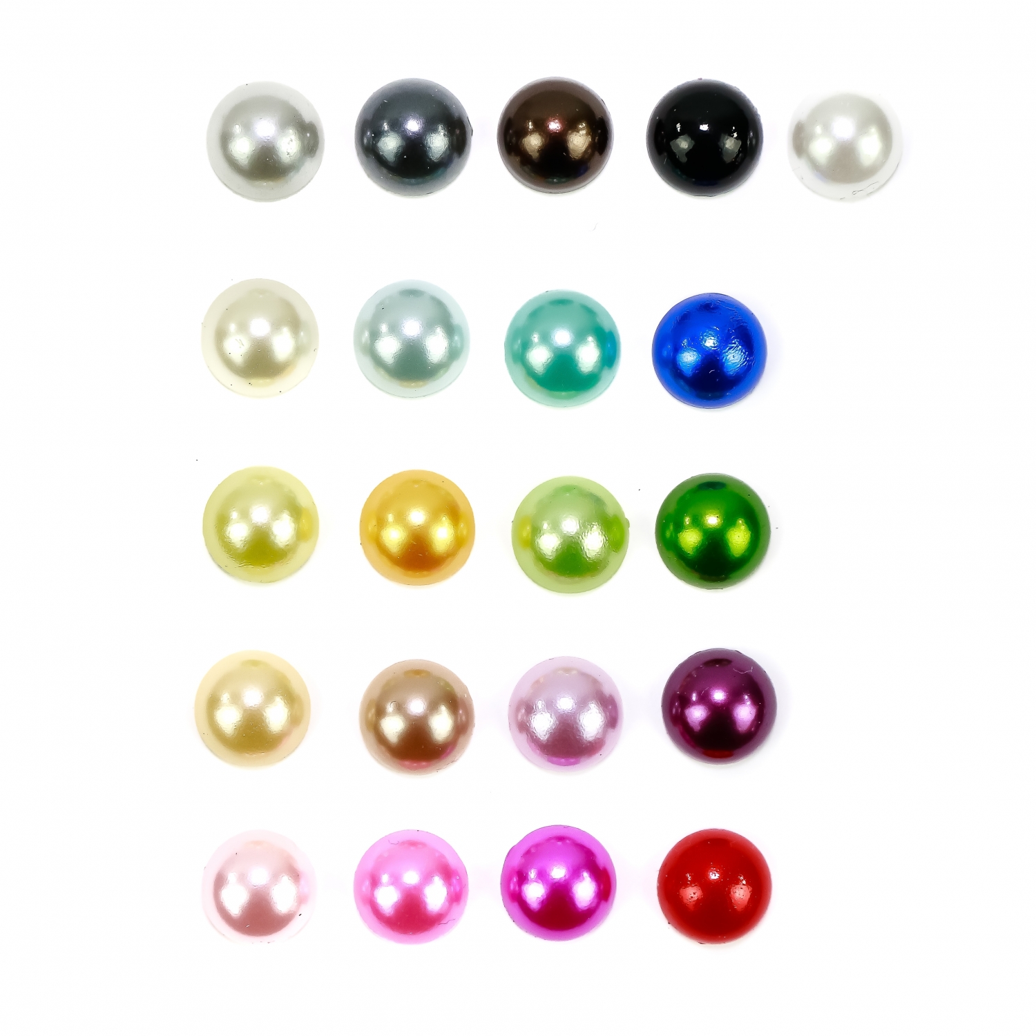 Half Pearl Bead Flat Back, 6 mm (100 pcs/pack) Code: BW-PERLA