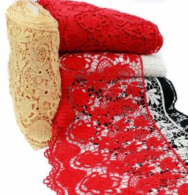 Lace and Trimmings - Sale - Border Lace Embroidered, width 21 cm (13.72 meters/roll)Code: L922