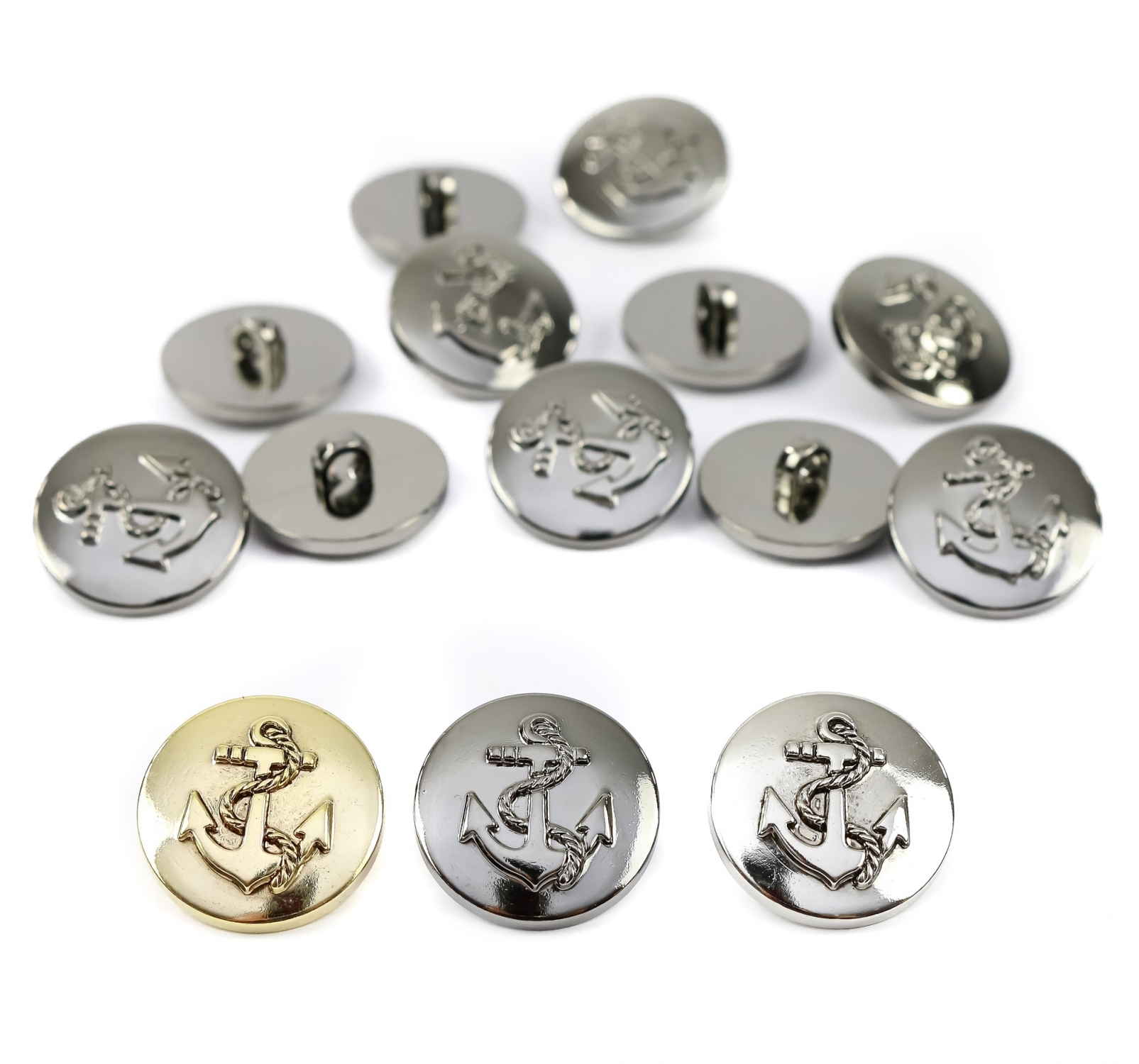 Plastic Shank Buttons, Size: 15 mm (144 pcs/pack)Code: 57358/15MM