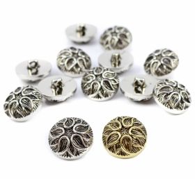 Metalized Buttons - Plastic Shank Buttons, Size: 15 mm (144 pcs/pack)Code: 59164/15MM