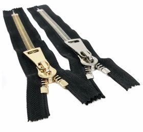 Metal Zippers by Piece  - 20 cm Metallic Zipper with 12 mm Teeth (50 pcs/pack)