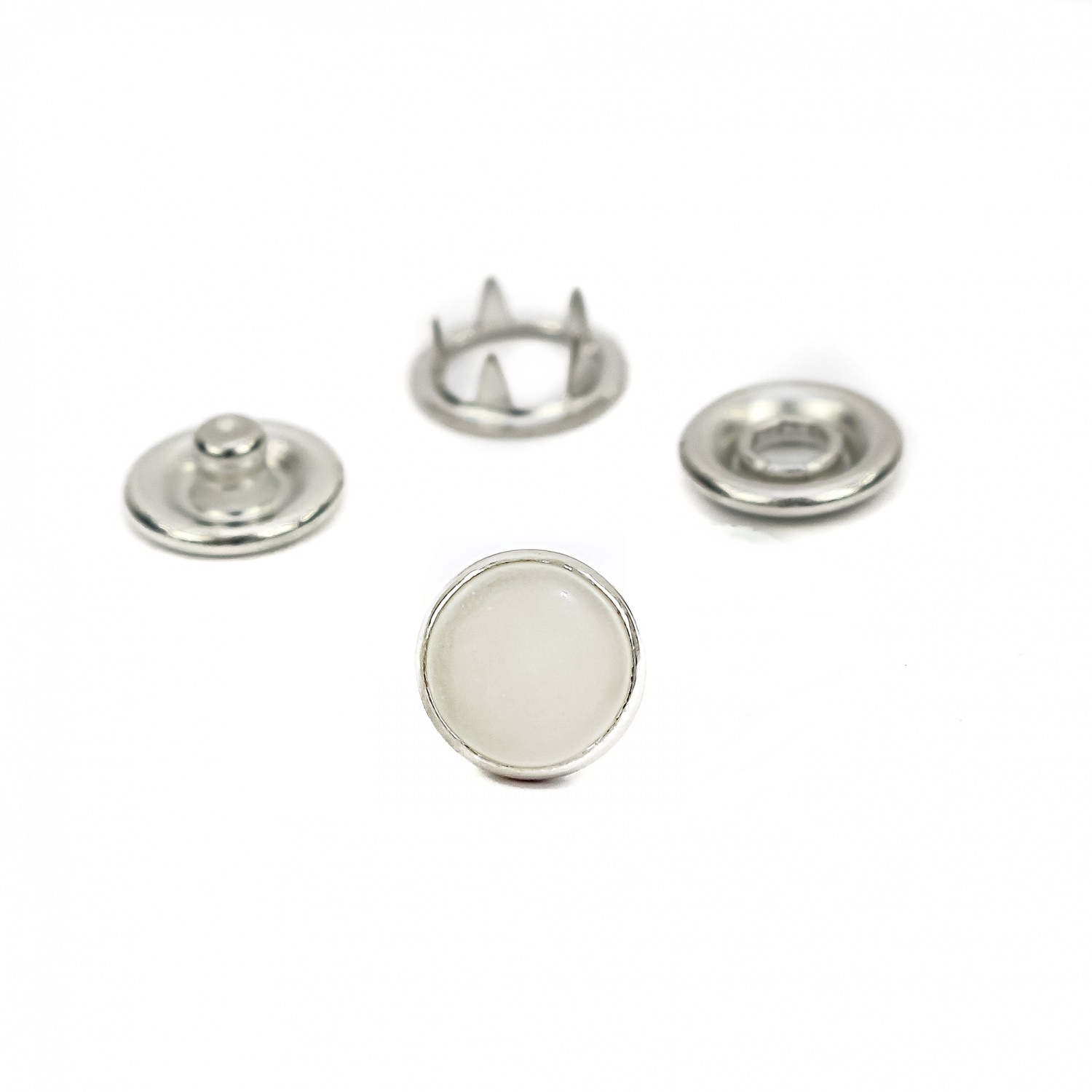 Metal Snap Buttons, 10.5 mm, Nickel (250 sets/pack)