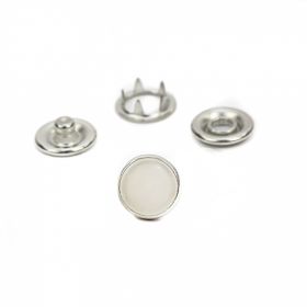 Capse - Capse din Metal, 10.5 mm, Nickel (250 seturi/pachet) Cap Perla