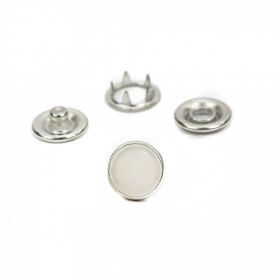 Capse din Plastic, 15 mm,  Alb, Negru (1.000 seturi/pachet)  - Capse din Metal, 10.5 mm, Nickel (250 seturi/pachet) Cap Perla