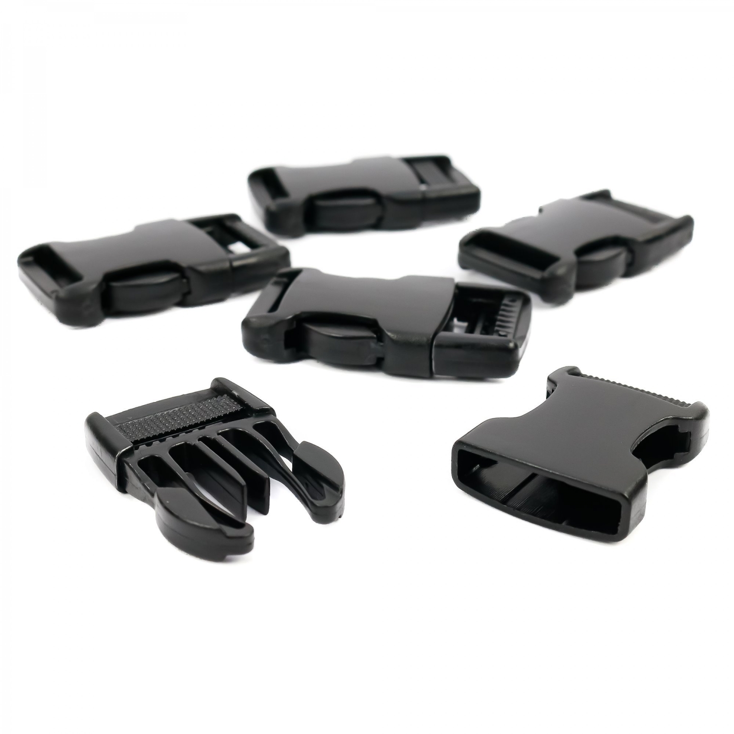 Plastic Trident Buckle, 20 mm, Black (250 pcs/pack)