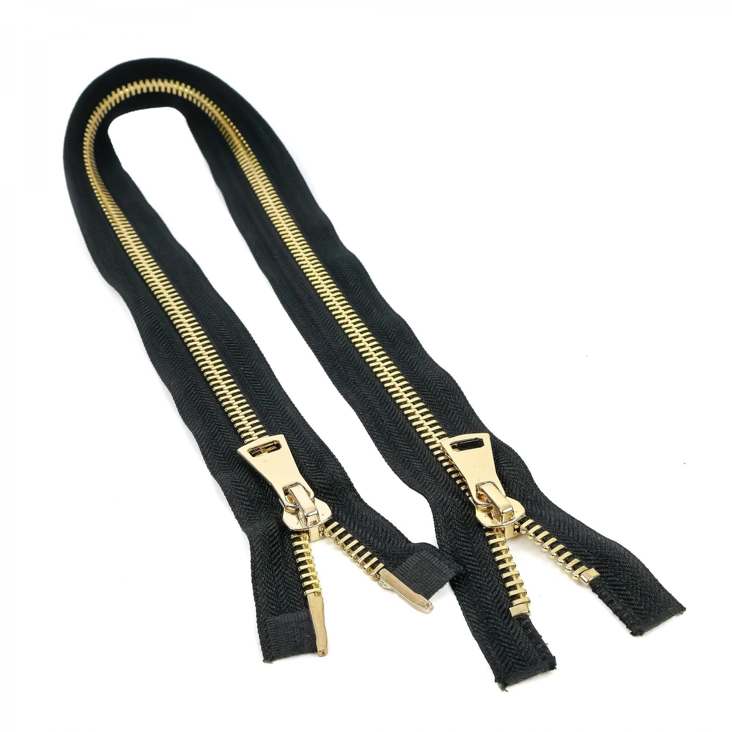 80 cm Metallic Zipper with 2 Sliders with 10 mm Teeth (25 pcs/pack)