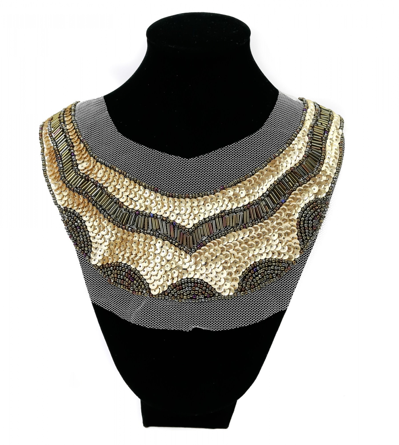 Application collar/necklace with Sequins and Beads (4 pcs/pack) Model 6