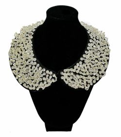Gulere Baza Textila Colier/Guler Decorativ cu Margele si Paietei (2 buc/pachet) Model 9