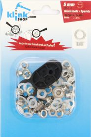 Capse, Matrite, Prese si Accesorii Set Ocheti 5 mm + Dispozitiv Montare (25 piese/pachet)