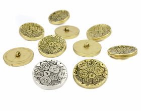 Metalized Buttons - Plastic Shank Buttons, Size: 48 Lin (50 pcs/pack)Code: PA41/48