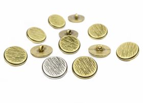 Metalized Buttons - Plastic Shank Buttons, Size: 28 Lin (100 pcs/pack)Code: PA52/28