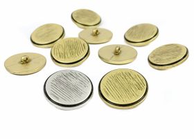 Metalized Buttons - Plastic Shank Buttons, Size: 44 Lin (50 pcs/pack)Code: PA52/44