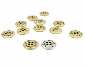 Shank Buttons, 11 mm (100 pcs/pack) Code: KMH01 - 4 Holes Plastic Buttons, Size: 28 Lin (100 pcs/pack)Code: PA34/28