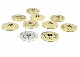 Metalized Buttons - 4 Holes Plastic Buttons, Size: 48 Lin (50 pcs/pack)Code: PA34/48